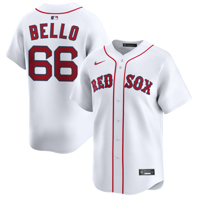 Men's White Boston Red Sox #66 Brayan Bello 2024 Home Limited Stitched Baseball Jersey